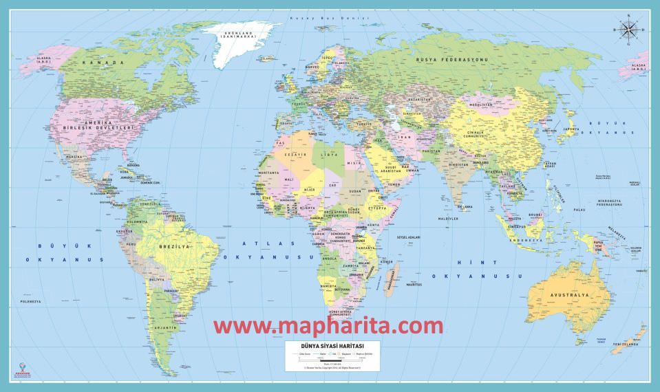 Poster Dünya Haritası Baskısı
