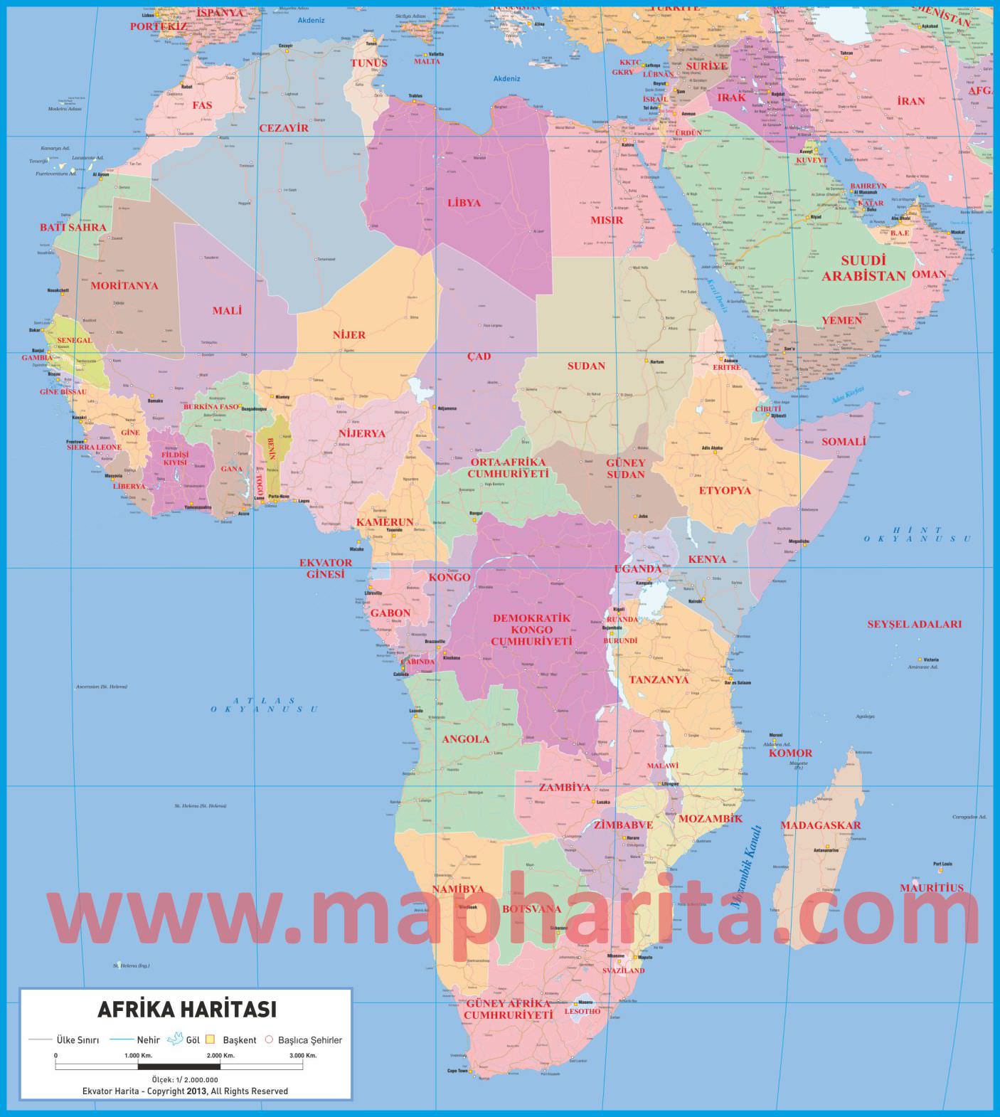 Detaylı Afrika Haritası