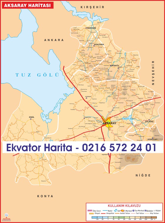 AKSARAY İLİ FİZİKİ HARİTASI