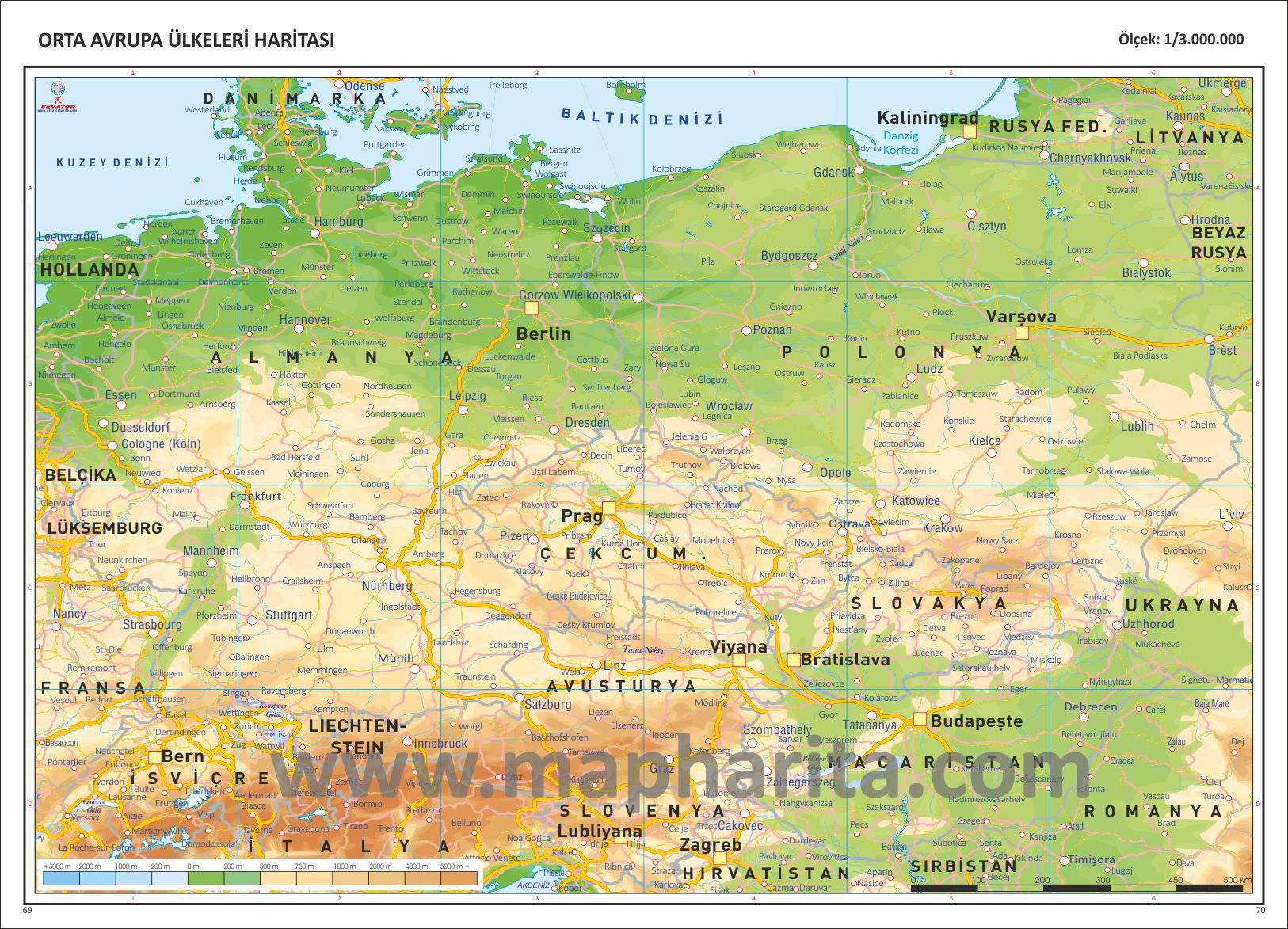 Almanya Fiziki Haritası Örneği