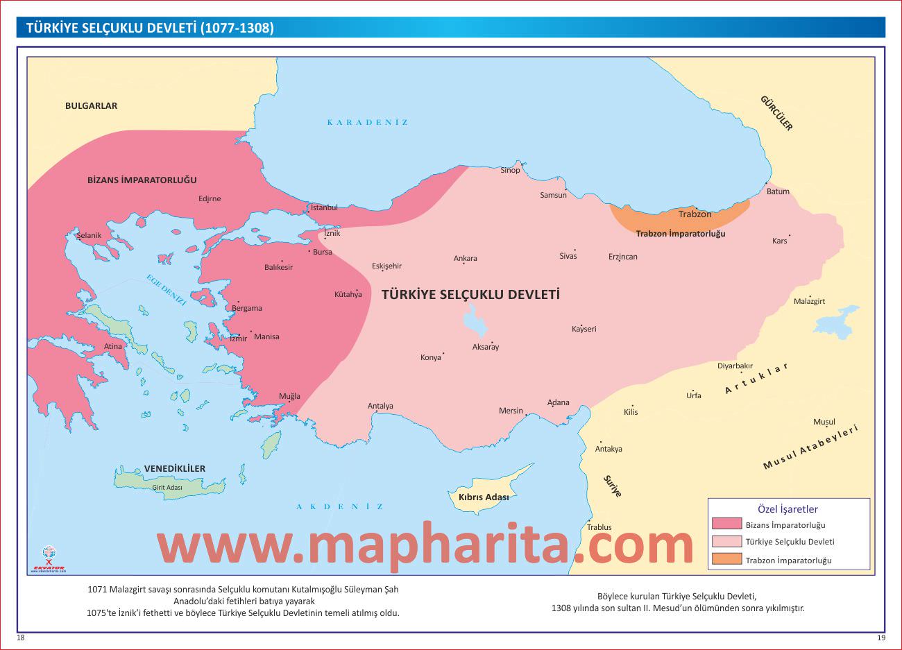 ANADOLU SELÇUKLU DEVLETİ HARİTASI