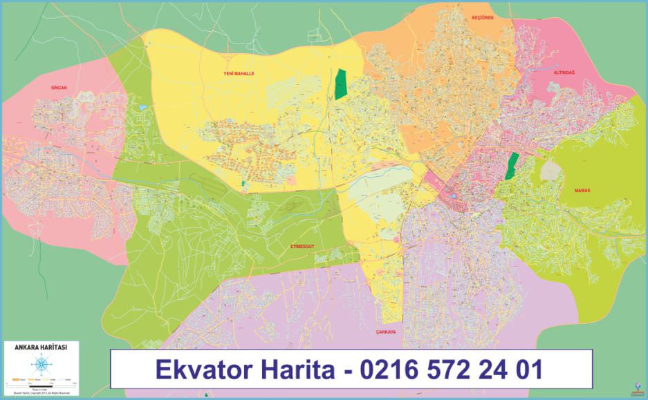 ANKARA ŞEHİR HARİTASI - ANKARA MERKEZ HARİTASI - ANKARA MAHALLELER HARİTASI