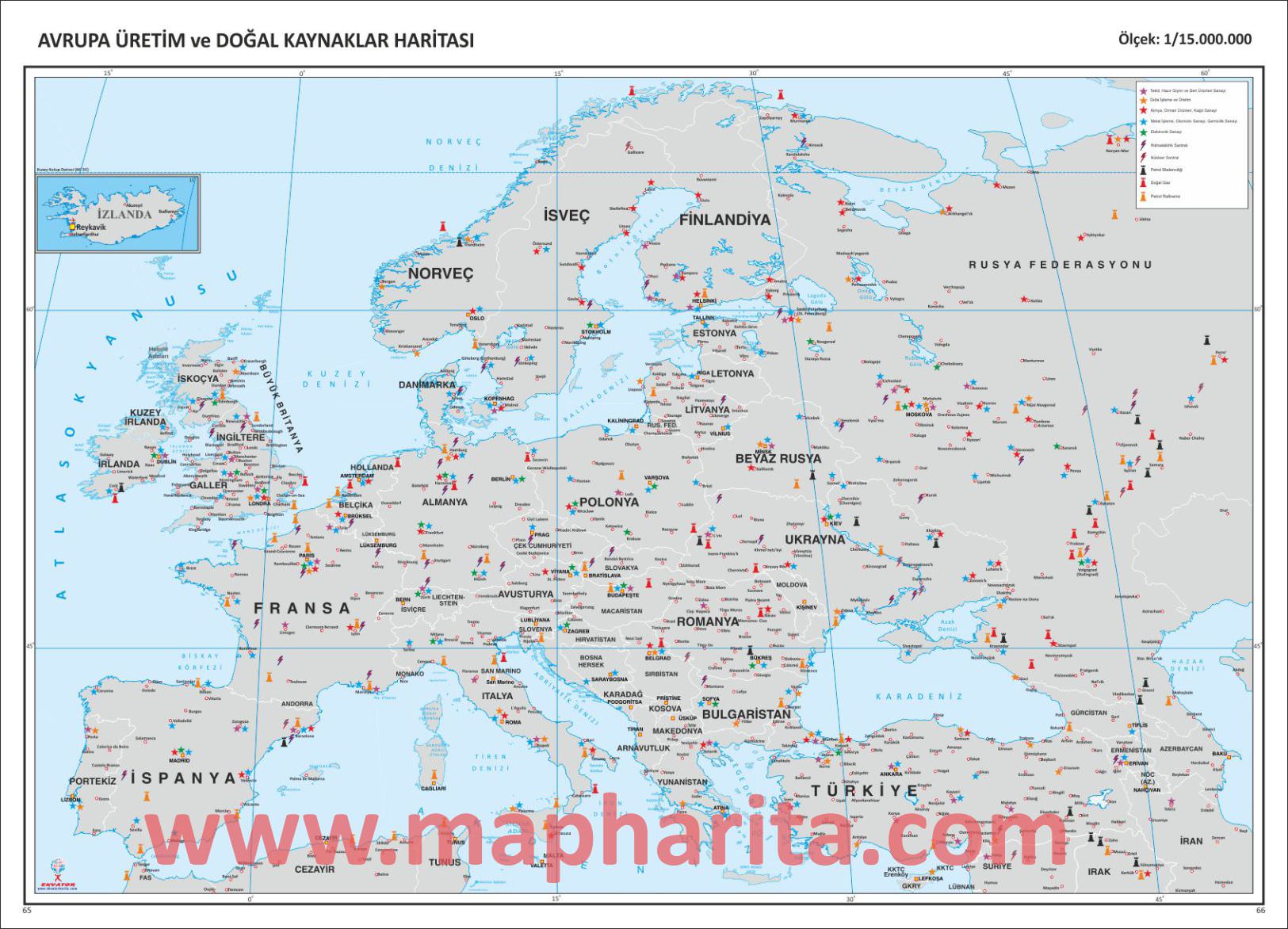 AVRUPA DOĞAL KAYNAKLAR HARİTASI