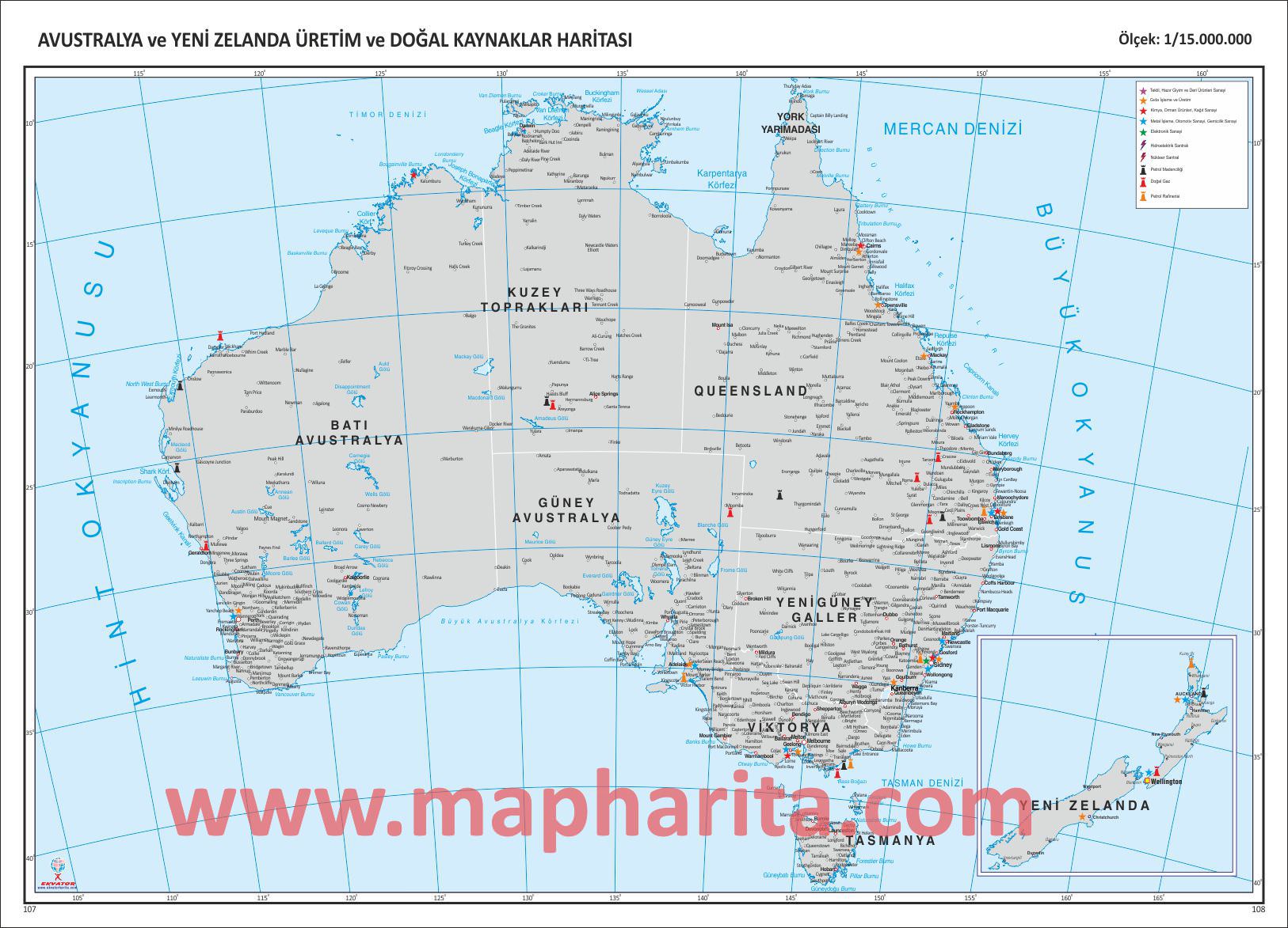 AVUSTRALYA DOĞAL KAYNAKLAR HARİTASI