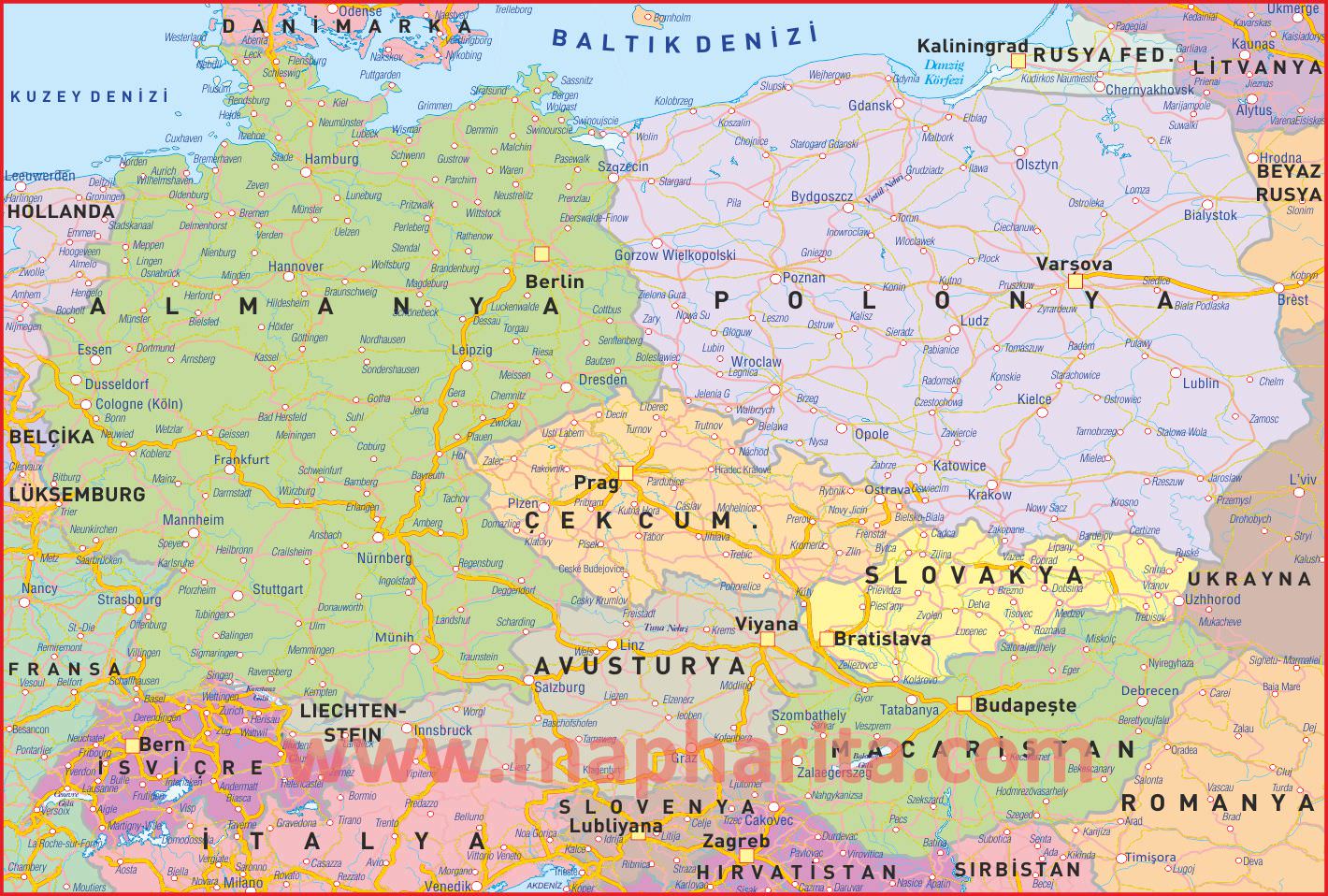 Avusturya Haritası Örnek Görüntüsü