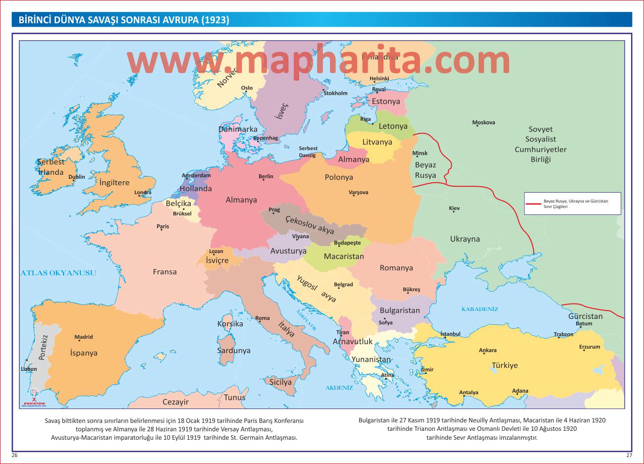 BİRİNCİ DÜNYA SAVAŞI SONRASI HARİTASI