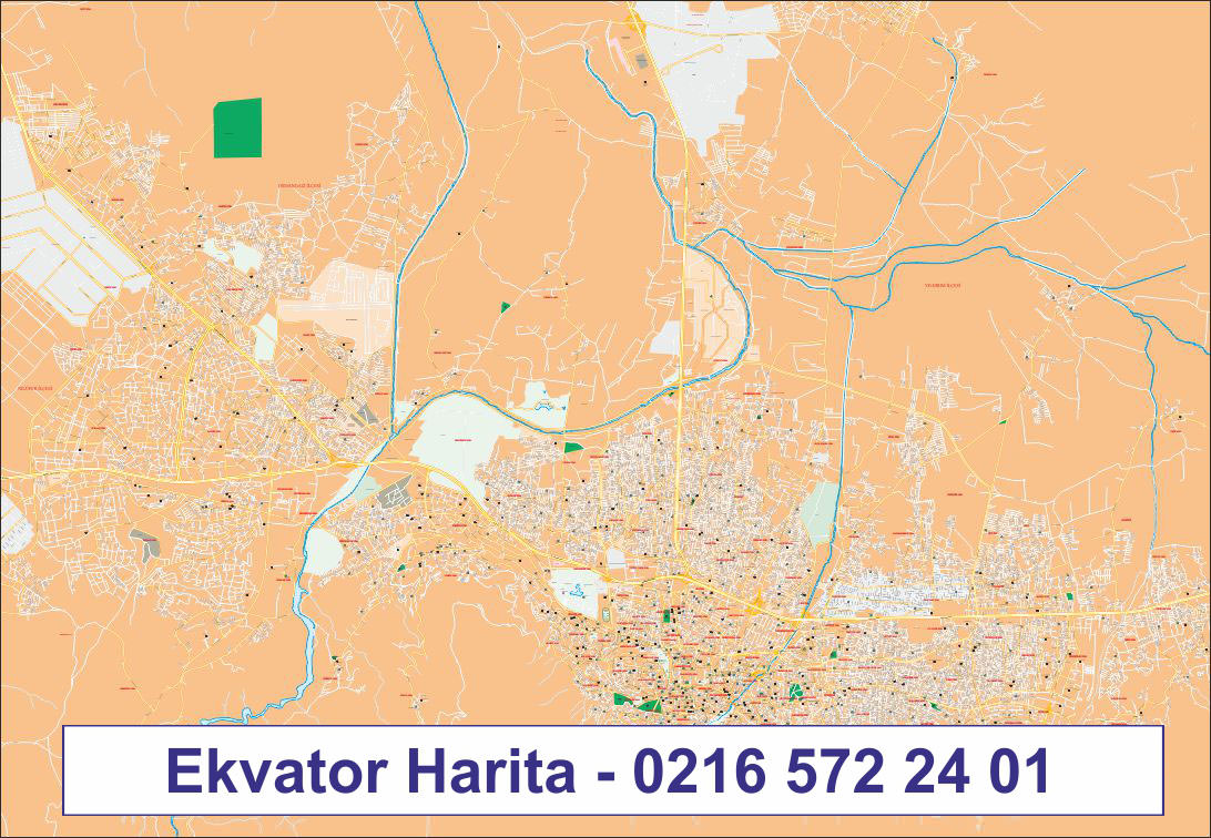 BURSA ŞEHİR HARİTASI - BURSA MERKEZ HARİTASI - BURSA MAHALLELER HARİTASI