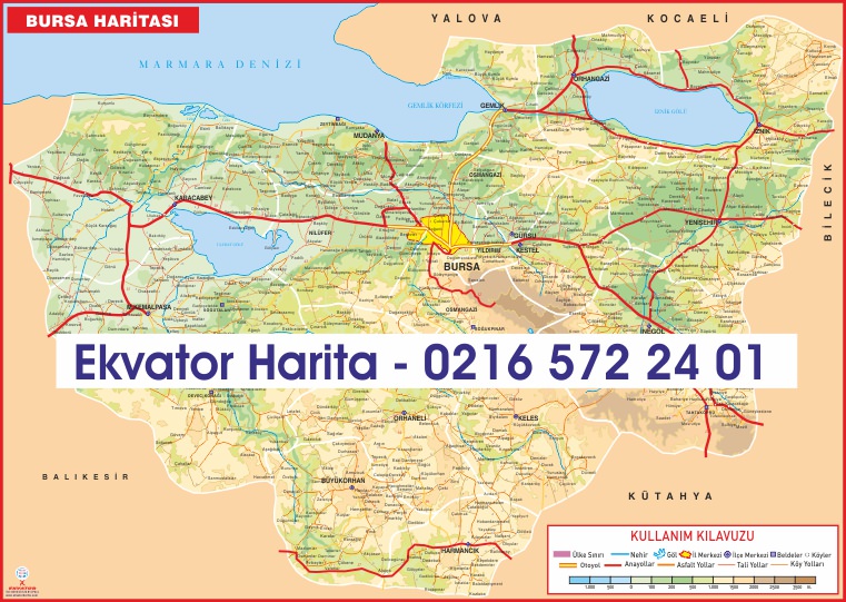 BURSA İLİ FİZİKİ HARİTASI