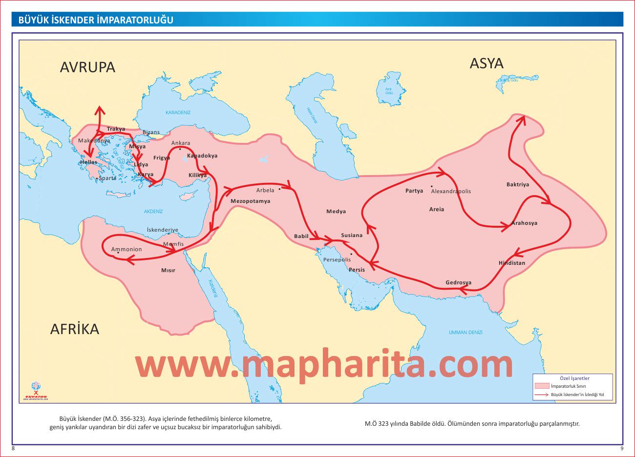 BÜYÜK İSKENDER İMPARATORLUĞU HARİTASI