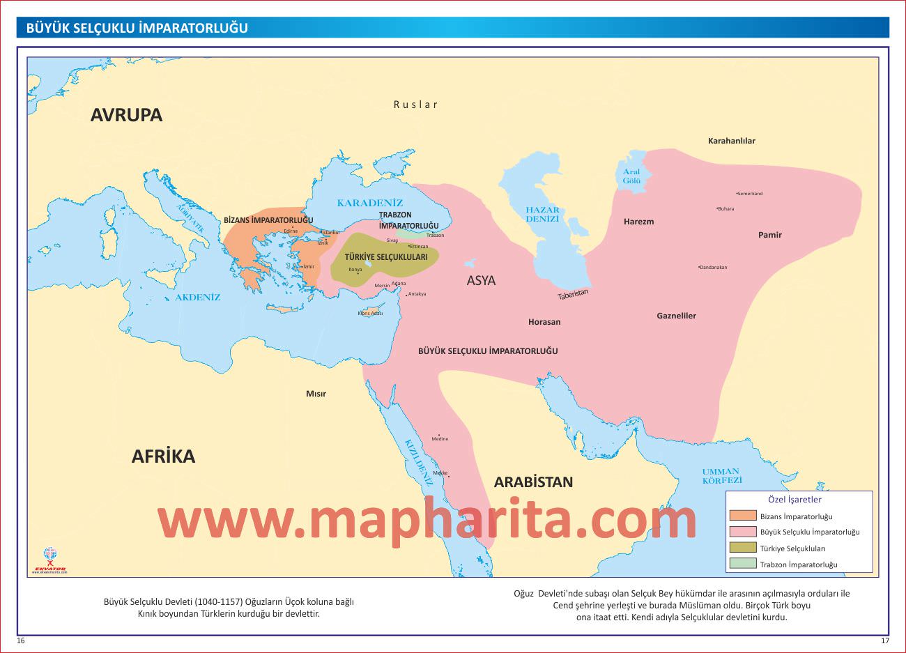BÜYÜK SELÇUKLU DEVLETİ HARİTASI