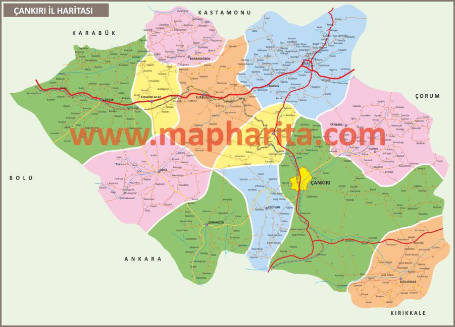 Çankırı İl Haritası Örnek Görüntüsü
