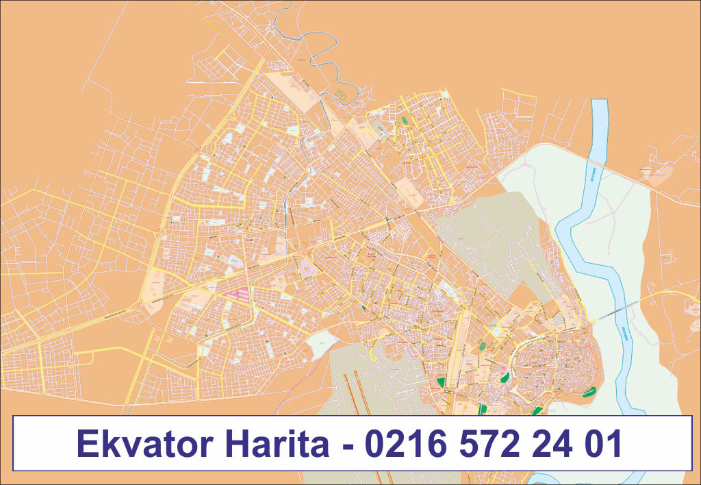 DİYARBAKIR ŞEHİR HARİTASI - DİYARBAKIR MERKEZ HARİTASI - DİYARBAKIR MAHALLELER HARİTASI