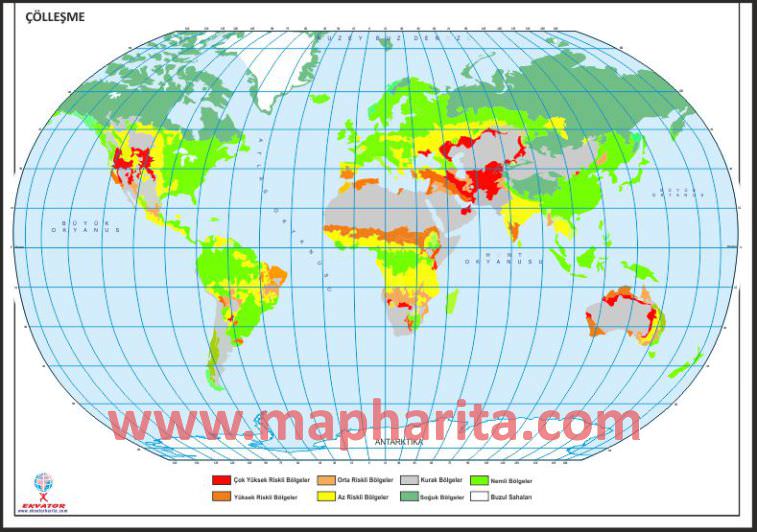 DÜNYA ÇÖLLEŞME HARİTASI