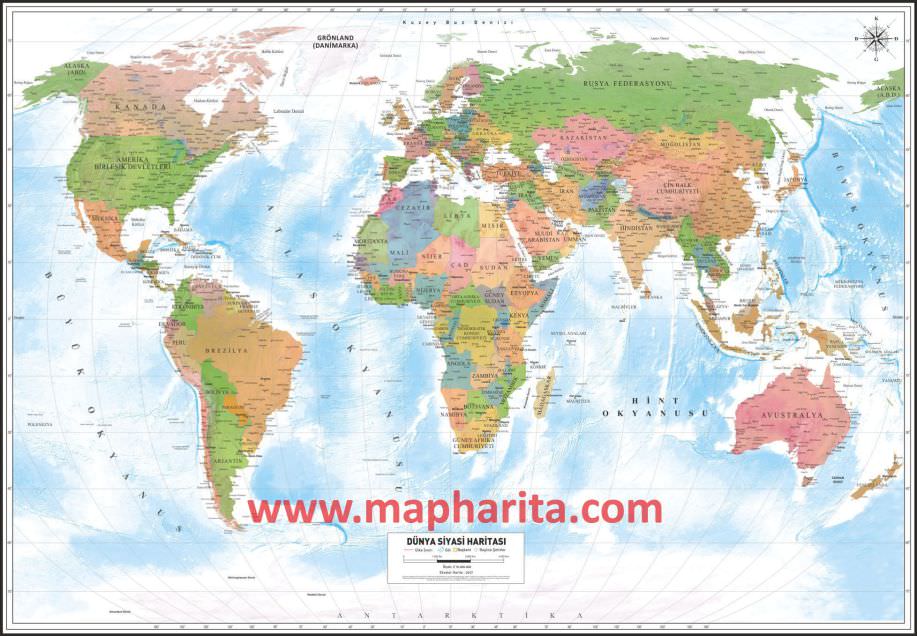 Dünya Haritası Baskısı