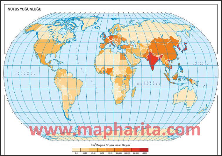 DÜNYA NÜFUS HARİTASI