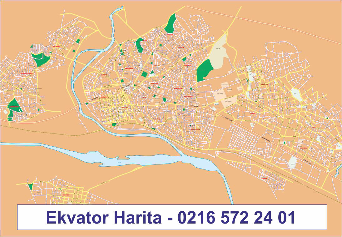 EDİRNE ŞEHİR HARİTASI - EDİRNE MERKEZ HARİTASI - EDİRNE MAHALLELER HARİTASI