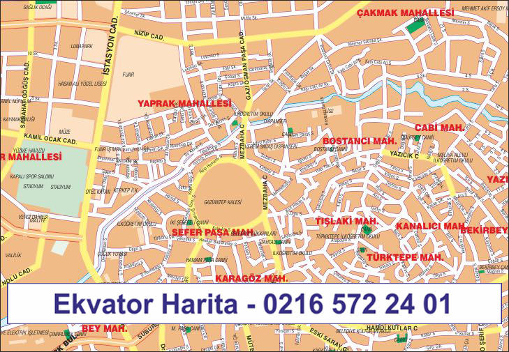 GAZİANTEP HARİTASI MAHALLELER