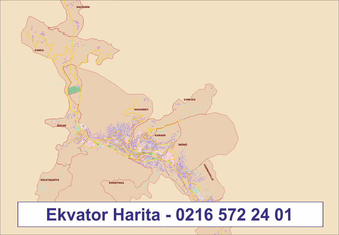 GÜMÜŞHANE ŞEHİR HARİTASI - GÜMÜŞHANE MERKEZ HARİTASI - GÜMÜŞHANE MAHALLELER HARİTASI