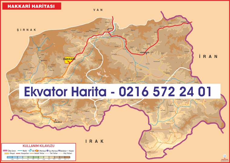 HAKKARİ İLİ FİZİKİ HARİTASI