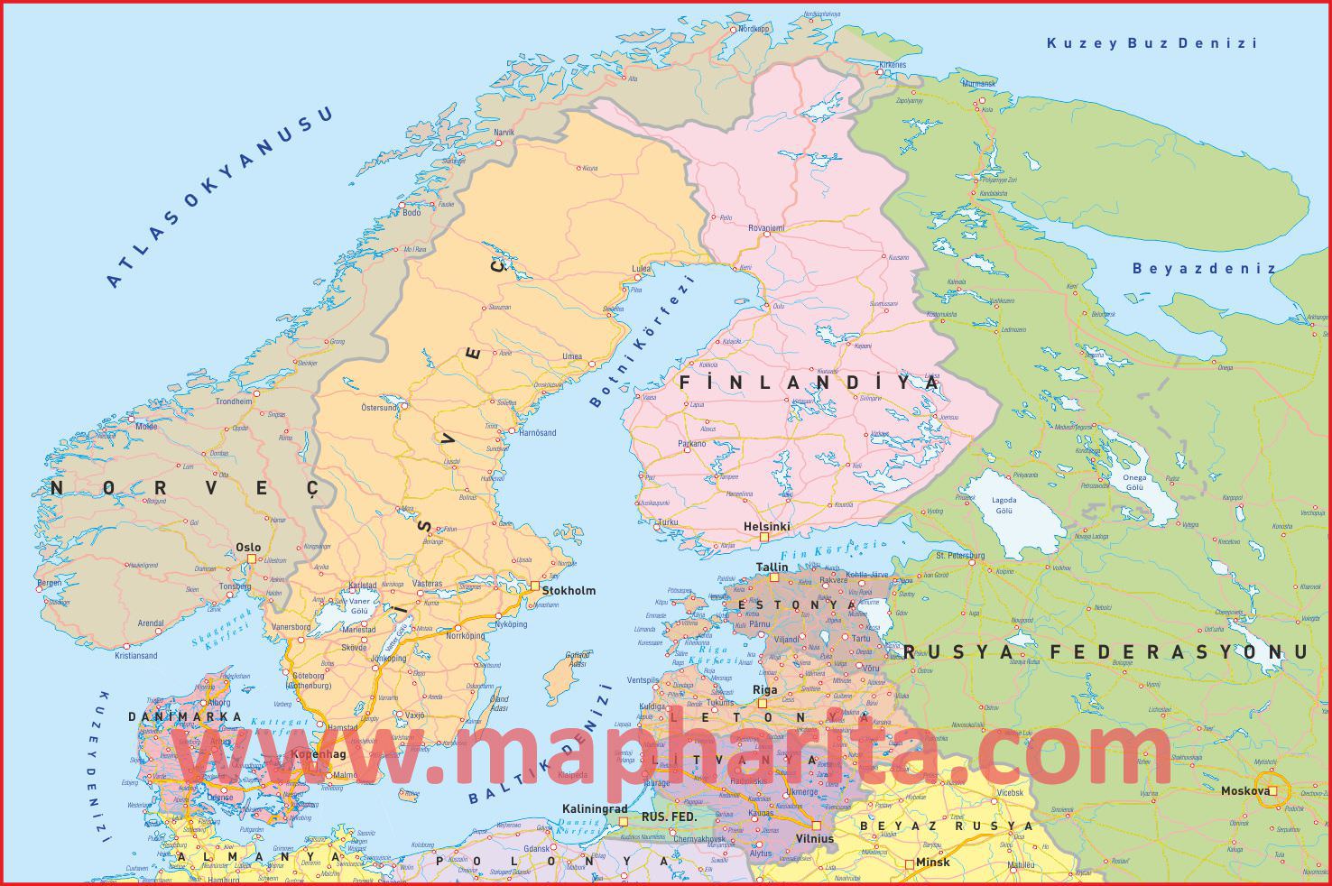İsveç Haritası Örnek Görüntüsü