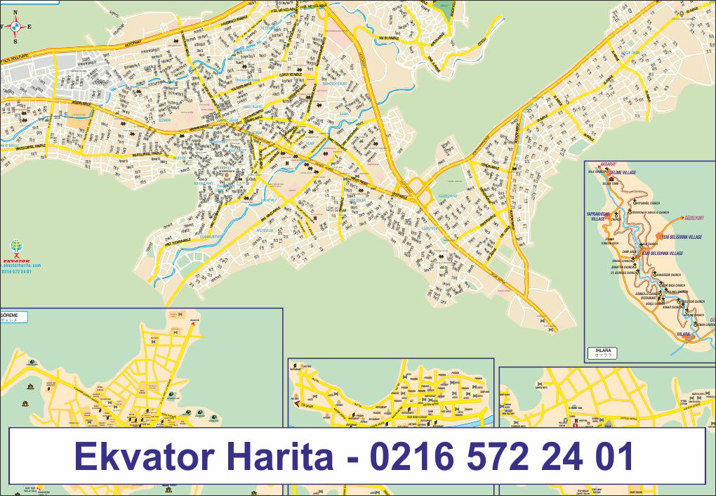 Kapadokya Turistik Haritası Detaylı