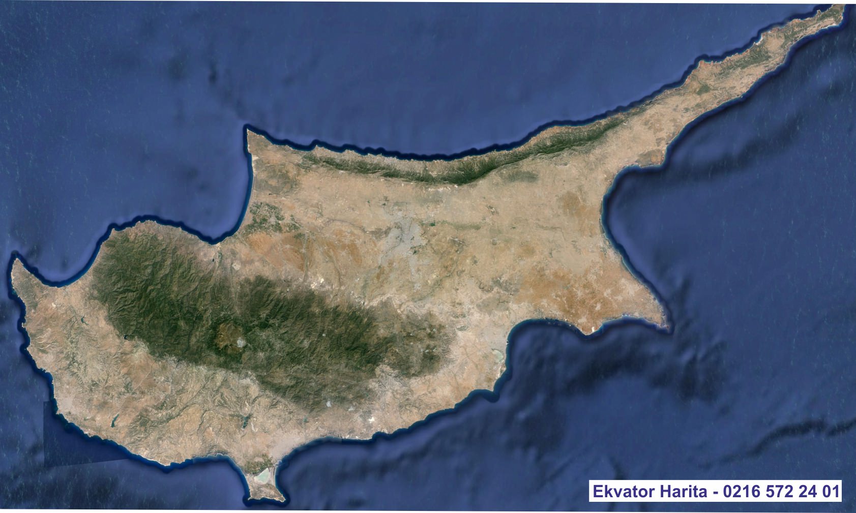 Kıbrıs Uydu Haritası Örnek Fotoğrafı