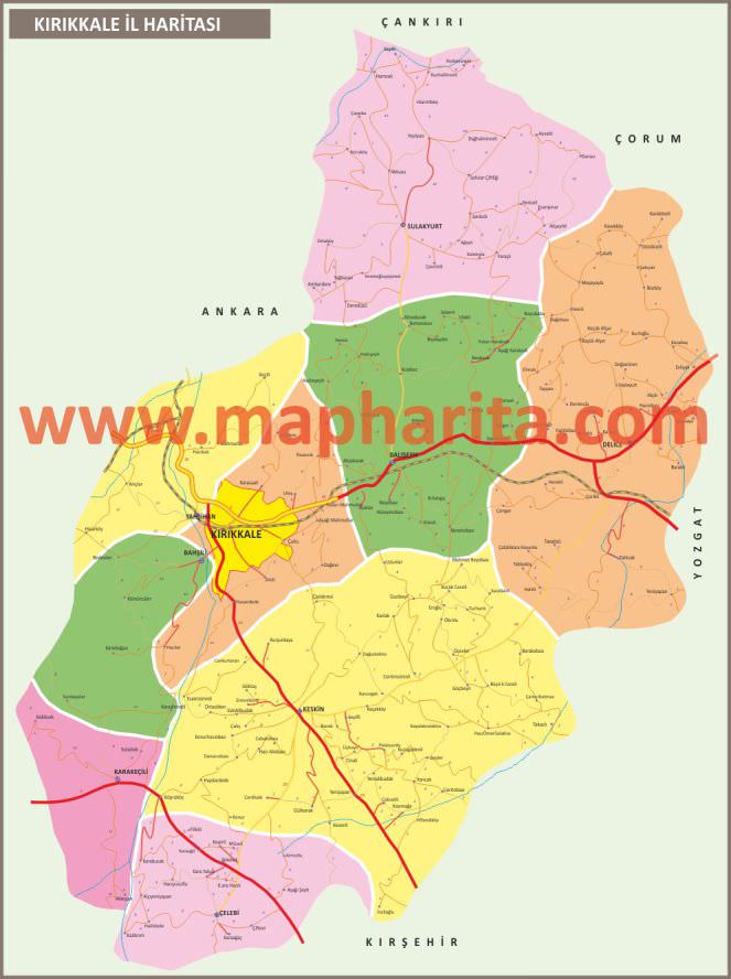 Kırıkkale İl Haritası Örnek Görüntüsü