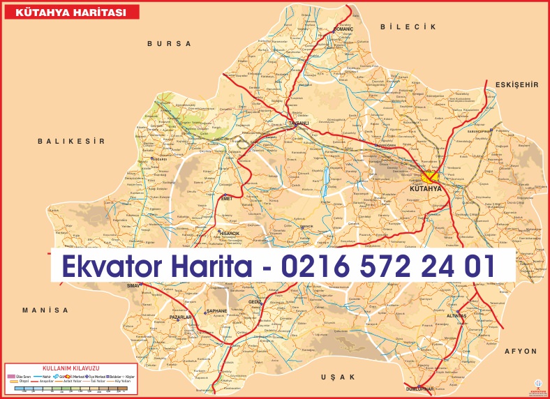 KÜTAHYA İLİ FİZİKİ HARİTASI