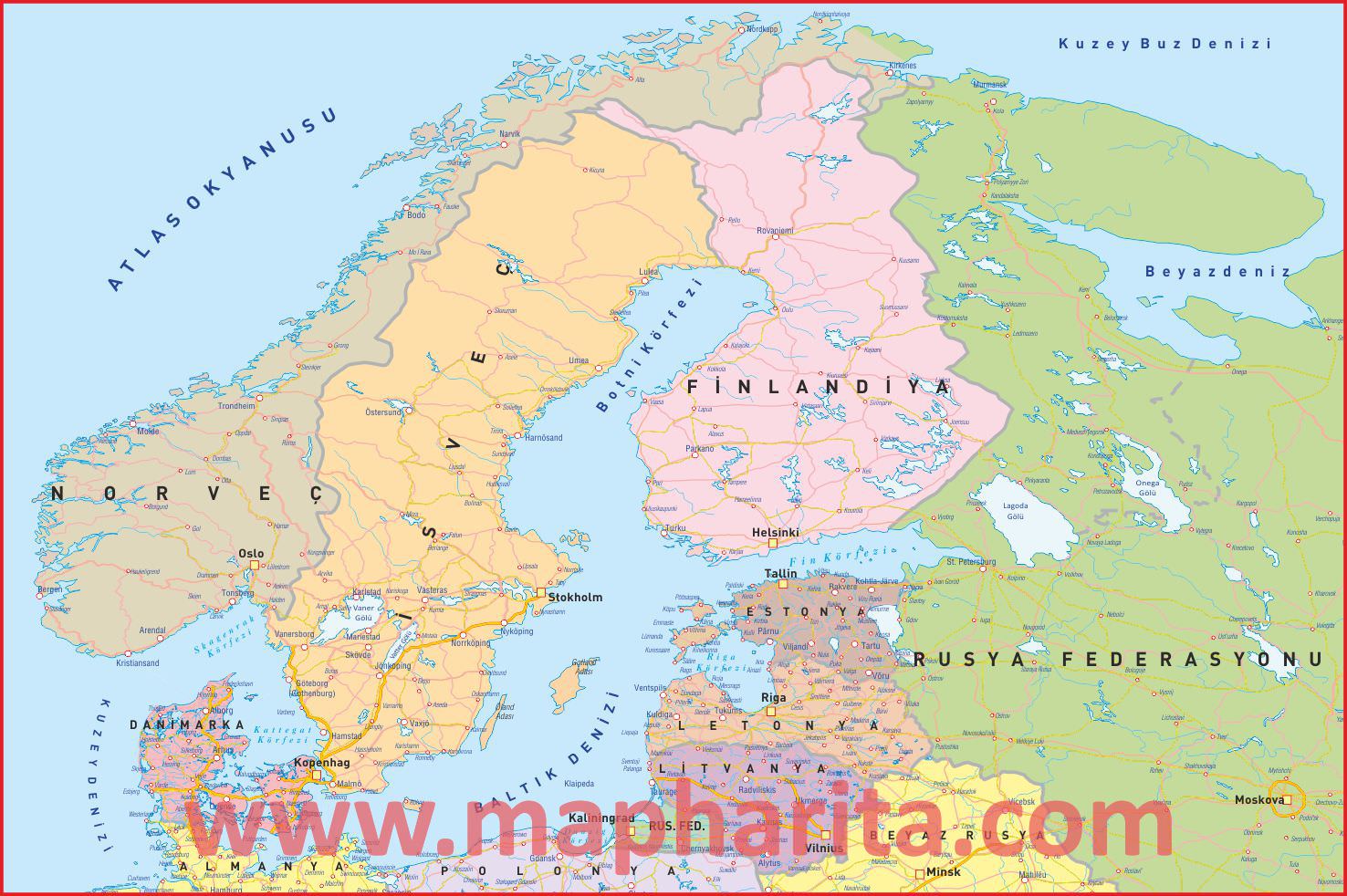 Letonya Haritası Örnek Görüntüsü