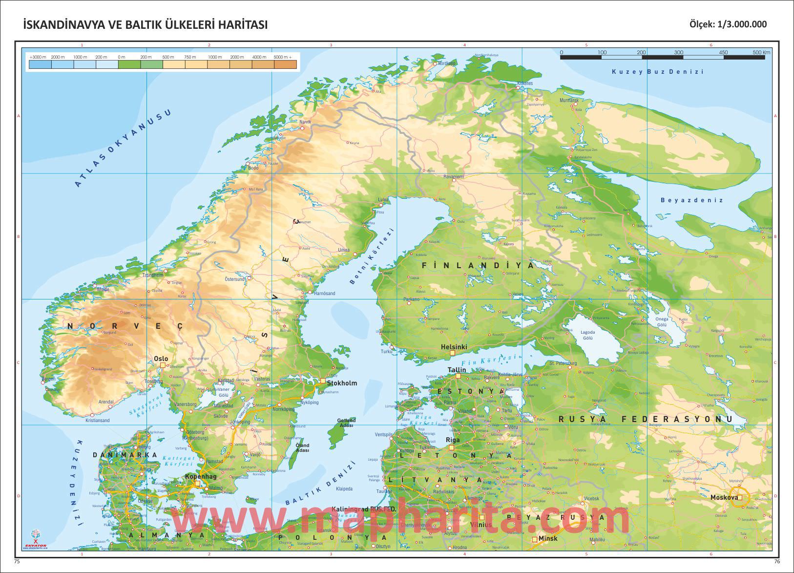 Litvanya Fiziki Haritası Örneği