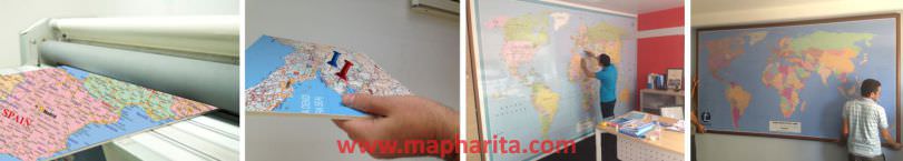 Mantar Zeminli Harita Baskısı Örnek Fotoğrafı