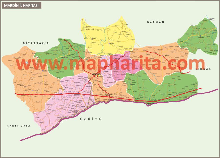 Mardin İl Haritası Örnek Görüntüsü
