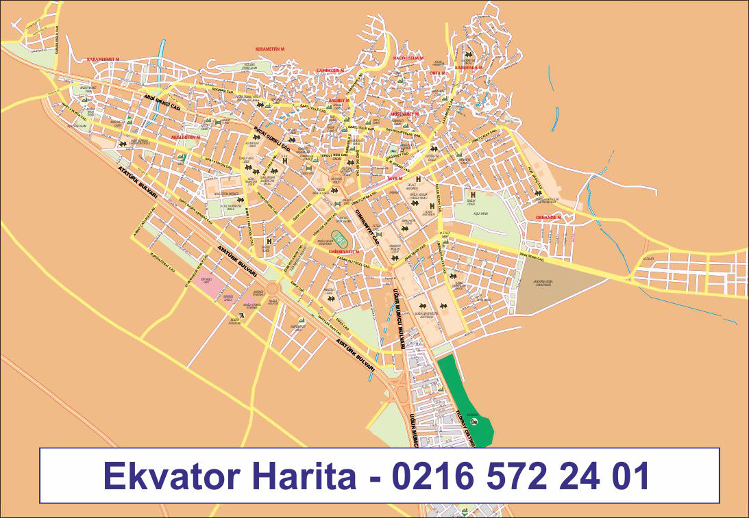 MUĞLA ŞEHİR HARİTASI - MUĞLA MERKEZ HARİTASI - MUĞLA MAHALLELER HARİTASI