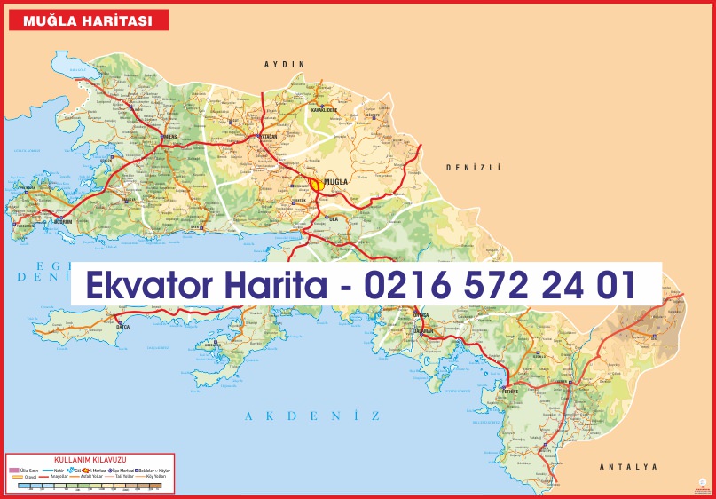 MUĞLA İLİ FİZİKİ HARİTASI