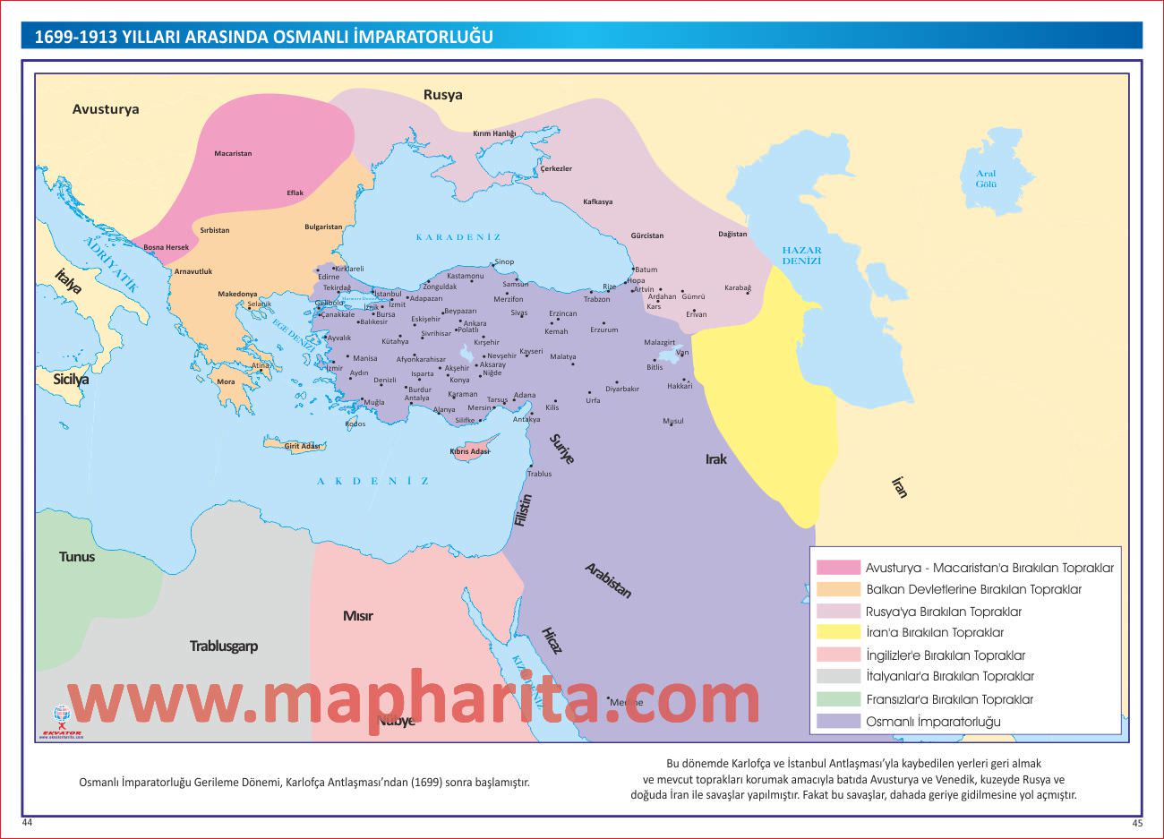 OSMANLI İMPARATORLUĞU GERİLEME DÖNEMİ HARİTASI