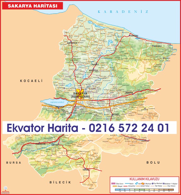 SAKARYA İLİ FİZİKİ HARİTASI