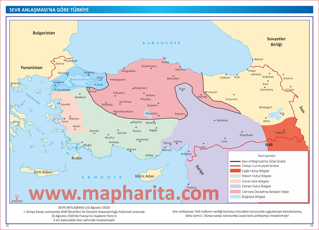 SEVR ANTLAŞMASINA GÖRE TÜRKİYE HARİTASI