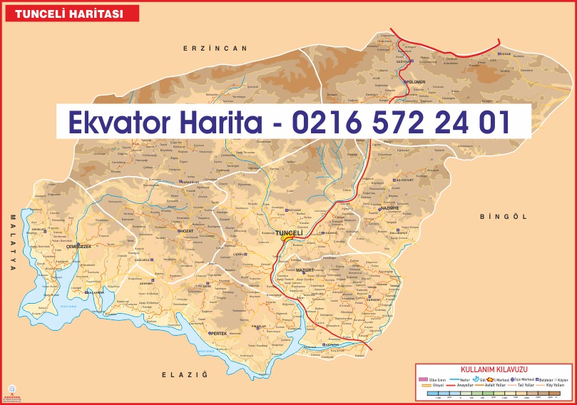 TUNCELİ İLİ FİZİKİ HARİTASI