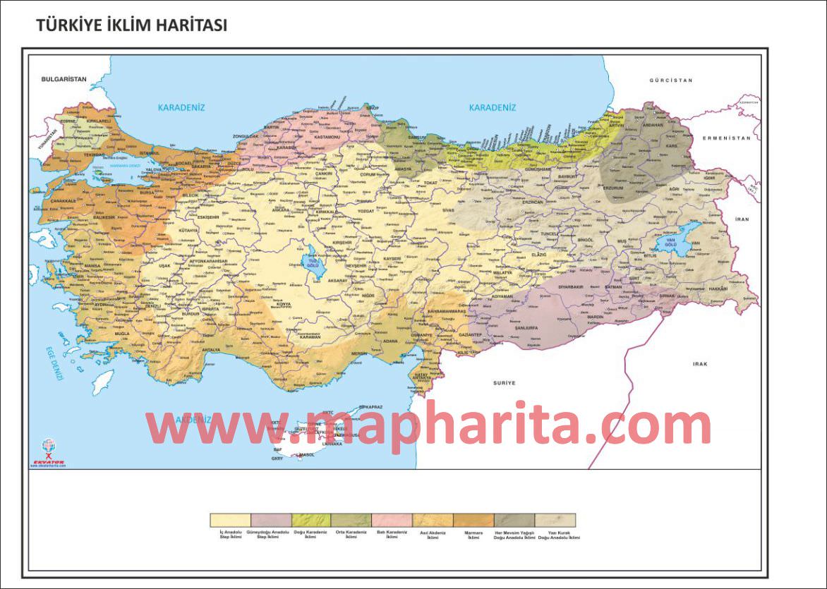 TÜRKİYE İKLİM ÇEŞİTLERİ HARİTASI