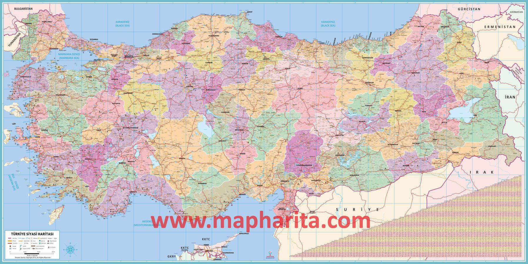 Türkiye İl Haritası Örnek Görüntüsü