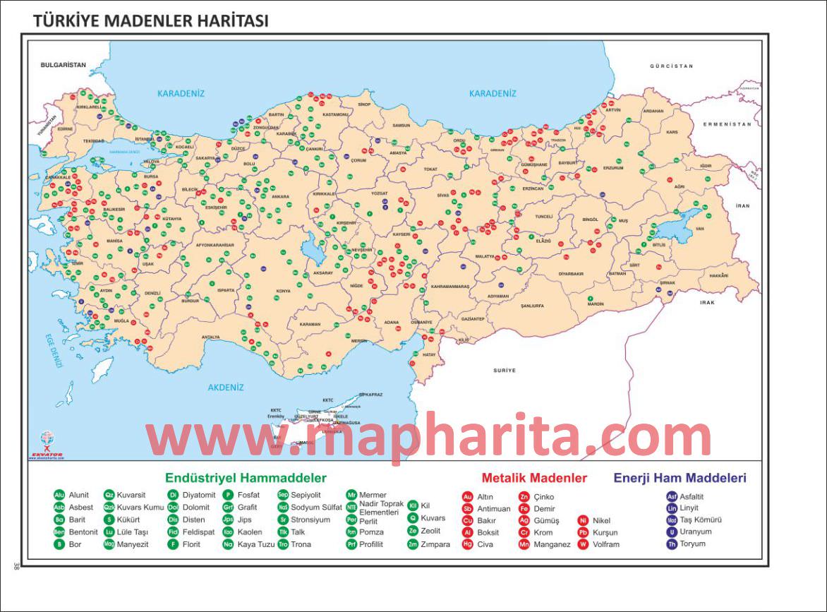 TÜRKİYE MADEN YATAKLARI HARİTASI